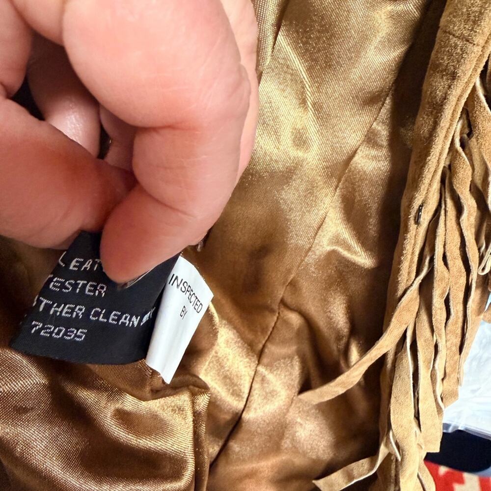 Adler Tan Fringe Women's Leather Jacket - Picture 6 of 9